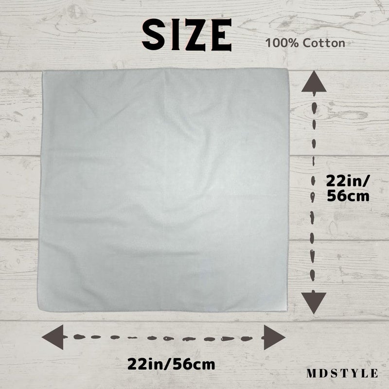 MD Style 100% Cotton Solid Color Bandana for Men & Women 22" x 22" Handkerchief Headband Scarf - Image 3